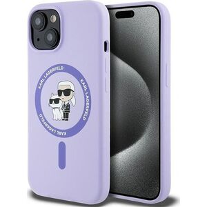 Karl Lagerfeld Karl Lagerfeld KLHMP15SSCMKCRHU iPhone 15 6.1" fioletowy/purple hardcase Silicone KC Heads Ring MagSafe