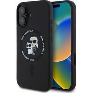 Karl Lagerfeld Karl Lagerfeld KLHMP16SSCMKCRHK iPhone 16 6.1" czarny/black hardcase Silicone KC Heads Ring MagSafe