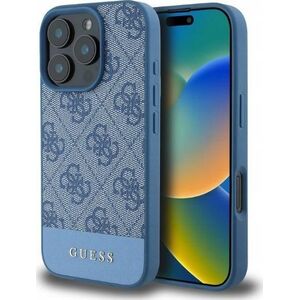 Guess GUESS futerał do IPHONE 16 Pro Max GUHCP16XG4GLBL (4G PU Bottom Stripe) niebieski