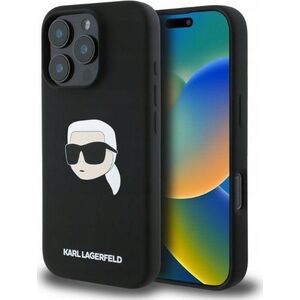 Karl Lagerfeld KARL LAGERFELD futerał do IPHONE 16 Pro Max kompatybilny z MagSafe KLHMP16XSKHPPLK (Sil KL Head Print) czarny