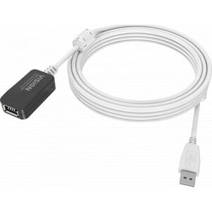 Εγκαταστάσιμο καλώδιο επέκτασης USB 2.0-Active Vision - 30 ΧΡΟΝΙΑ ΕΓΓΥΗΣΗ - Χρυσοί συνδετήρες - Πυρήνες φερρίτη - 480 Mbit/s - Πλέγμα θωράκισης με πάνω από 65% κάλυψη - USB-A (F) σε USB-A (M) - Εξωτερική διάμετρος 4,5 mm - 28 + 24 AWG - 5 m