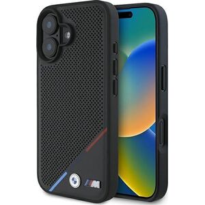 BMW BMW BMHMP16M23PUPDK iPhone 16 Plus 6.7" czarny/black hardcase M Perforated Tricolor Line MagSafe