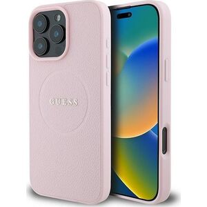 Guess Guess GUHMP16LPGHSMMP iPhone 16 Pro 6.3" różowy/pink hardcase Grained Ring MagSafe
