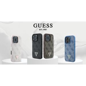 Guess Guess GUHCP16SP4TDSCPB iPhone 16 6.1" niebieski/blue hardcase Leather Metal Logo Strass Crossbody