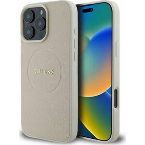 Guess Guess GUHMP16XPGHSMME iPhone 16 Pro Max 6.9" hardcase Grained Ring MagSafe beżowy