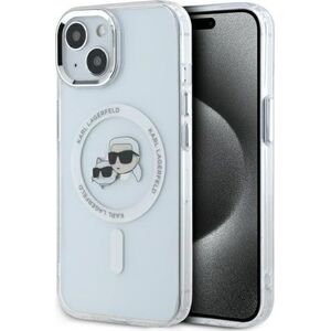 Karl Lagerfeld Karl Lagerfeld KLHMP15SHLSKCH iPhone 15   6.1" biały/white hardcase IML Metal Karl&Choupette Head MagSafe