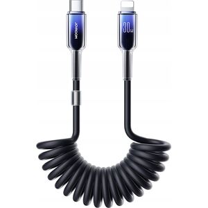 Kabel spiralny Joyroom S-A43 Crystal-Clear Series 30W USB-C / Lightning 1.5m czarny