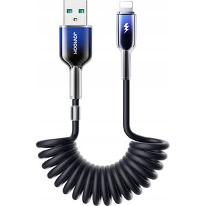 Kabel spiralny Joyroom S-A43 Crystal-Clear Series 3A USB-A / Lightning 1.5m czarny