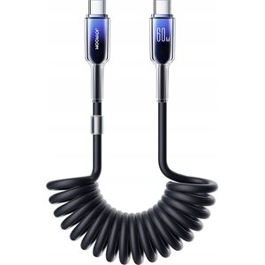 Kabel spiralny Joyroom S-A43 Crystal-Clear Series 60W USB-C / USB-C 1.5m czarny