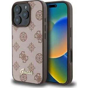 Etui Guess GUHMP16LPGPYSW Apple iPhone 16 Pro hardcase Peony Script MagSafe brązowy