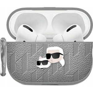 Etui Karl Lagerfeld Monogram Karl & Choupette Head do Apple AirPods 4 srebrny