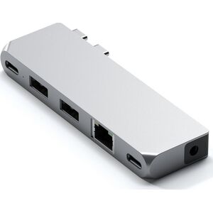 HUB USB Satechi Adapter HUB Satechi Pro Hub mini z podwójnym USB-C do Apple MacBook (2xUSB-C, 2x USB-A, Ethernet, jack port) (silver)