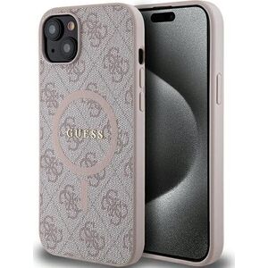 Guess Guess 4G Collection Leather Metal Logo MagSafe - Etui iPhone 15 Plus / 14 Plus (różowy)