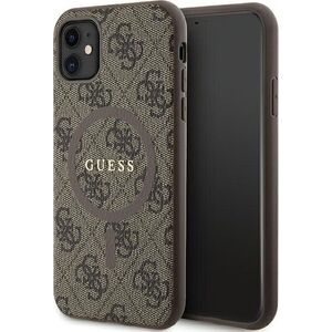Guess Guess GUHMN61G4GFRW iPhone 11 6.1" / Xr brązowy/brown hardcase 4G Collection Leather Metal Logo MagSafe