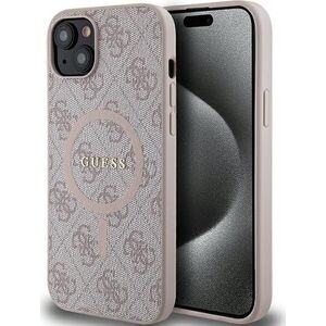 Guess Guess GUHMP15SG4GFRP iPhone 15 / 14 / 13 6.1" różowy/pink hardcase 4G Collection Leather Metal Logo MagSafe