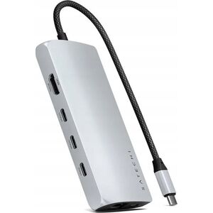 HUB USB Satechi Adapter Satechi USB-C Multiport 8K USB-C / USB-C, HDMI, 3xUSB-A 3.2 Gen 2 10Gbps, USB-A 3.2 Gen 1 5Gbps, SD/TF silver