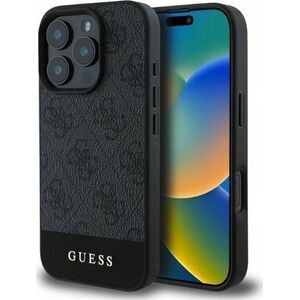 Guess GUESS futerał do IPHONE 16 Pro GUHCP16LG4GLGR (PC/TPU 4G PU Bottom Stripe) szary