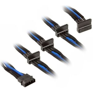 SilverStone Molex - SATA x4, 0.3m, Niebieski (SST-PP07-BTSBA)