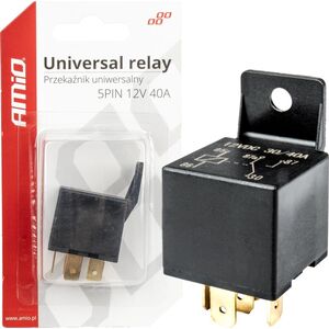 AMiO Przekaźnik samochodowy uniwersalny 5 pin 40a 12v automat świateł dziennych amio-03509