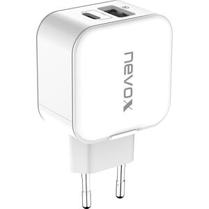Ładowarka Nevox nevox 20W USB-C PD + USB QC 3.0 Ladegerät weiß