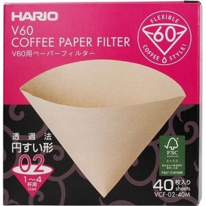 Hario Hario - Filtry papierowe Misarashi brązowe - V60-02 - 40 Sztuk