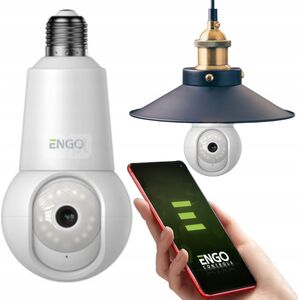 ECAM-E27 - Smart kamera wewnętrzna, Wi-Fi, obrotowa, gwint E27, 4Mpx2-kierunkowy dźwięk (mikrofon i głośnik), śledzenie ruchu, micro SD