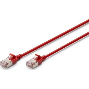 Digitus CAT 6A klasa Ea, F/FTP, skrętka patch, Cu, LSZH, AWG 32/7, długość: 0,5 m, czerwony