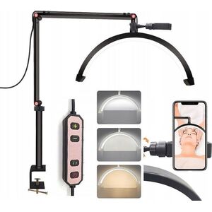 Lampa Led Kosmetyczna Bezcieniowa Do Makijażu Paznokci Przedłużania Rzęs / C180 / Czarny