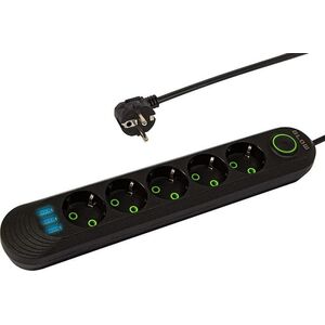 Blow 98-228# Przedłużacz sieciowy ps-550 5-gniazd 3xusb 5m czarny 2x1mm
