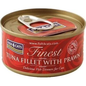 Fish4Cats Fish4Cats - filety tuńczyka z krewetkami, mokra karma dla kota, 70g uniwersalny