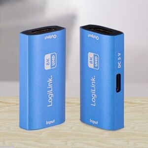 logilink Repeater HDMI, 8K/60HZ, HDCP2.3, Alu, niebieski