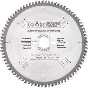 CMT piła HW D=165 F=20 Z=40 K=2,2/1,6 aluminium, mosiądz, kompozyt (296.165.40H)
