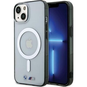 BMW BMHMP15SHCRS iPhone 15 / 14 / 13 6.1" przezroczysty/transparent hardcase Silver Ring MagSafe