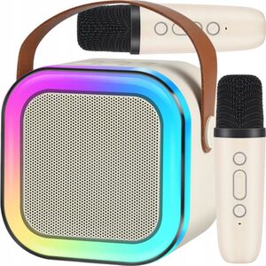 ΦΟΡΗΤΟ ΣΕΤ ΚΑΡΑΟΚΕ ΗΧΕΙΟ BLUETOOTH RGB ΔΥΟ ΜΙΚΡΟΦΩΝΑ USB MINI JACK