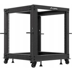 ΑΝΟΙΧΤΟ ΡΑΚ 19" 12U 600X600-1100 ΡΥΘΜΙΖΟΜΕΝΟ ΜΑΥΡΟ LANBERG