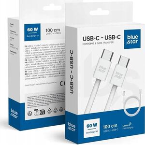 BLUE STAR καλώδιο Τύπου C σε Τύπου C 6A 60W QC4.0 Q28 1 m λευκό