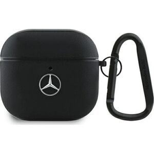 Mercedes MEA4CSLBK AirPods 4 cover       czarny/black Leather Metal Logo