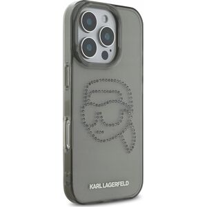 Θήκη Karl Lagerfeld IML Rhinestones Karl Head για iPhone 16 Pro μαύρο