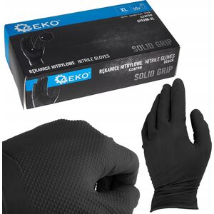 Νιτριλοειδή γάντια SOLID GRIP 50τμχ. μ. XL μαύρα (10)
