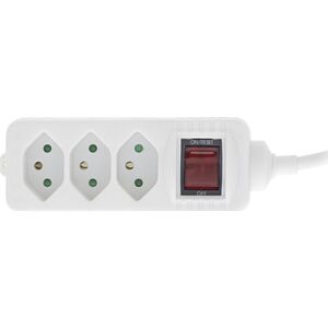 Listwa zasilająca InLine InLine® Socket strip SWITZERLAND, 3-way, with switch, 1.5m, white