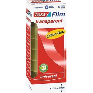 Tesa Film - Taśma biurowa, przeźroczysta, 19mm x 33m, 8 szt.