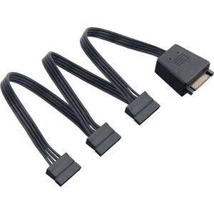 SilverStone SATA 15-pin - SATA 15-pin x3, 1.8m, Μαύρο (SST-CP06-L)