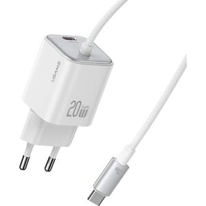 Φορτιστής τοίχου USAMS JC Series CC261 20W GaN Mini Fast Charger 2xUSB-C λευκό