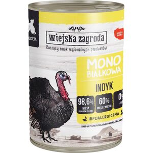 Wiejska Zagroda Karma mokra dla kota Monobiałkowa Indyk (kociak) 400g
