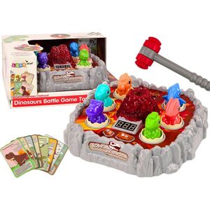 LeanToys Gra Zręcznościowa Wac A Mole Dinozaury Wulkan Efekt Dymny Światła Dźwięki