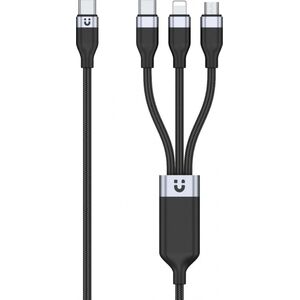 Καλώδιο φόρτισης USB 3 σε 1 μαύρο Unitek C14101AGY01-1.5M