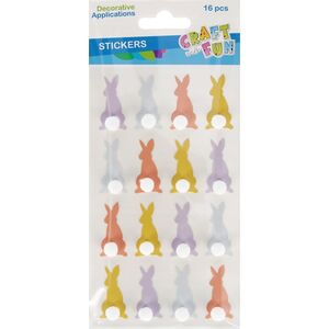 ΑΥΤΟΚΟΛΛΗΤΑ ΛΑΓΟΣ ΜΕ ΠΟΜΠΟΝ 16ΤΕΜ Craft with Fun