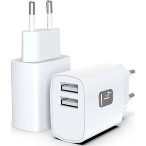 Techly IPW-USB-12W2A ładowarka do urządzeń przenośnych Słuchawki, Przenośny głośnik, Power bank, Smartfon, Tablet Biały Prąd przemienny Wewnętrzna