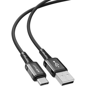Kabel USB Acefast USB-A - USB-C 1.2 m Czarny (6974316280545)