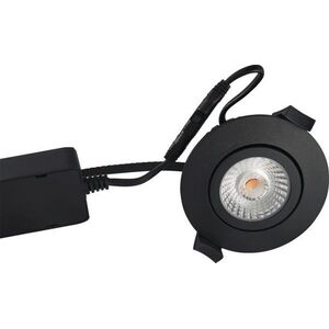 GTV Χωνευτό Φωτιστικό Χαμηλού Προφίλ ECO LED 6W 420 lumen, 2700K, στρογγυλό, ματ μαύρο